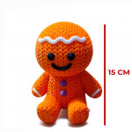 Kurabiye Adam Oyuncak 15 CM - Örme Görünümlü Dayanıklı Gövde - Turuncu